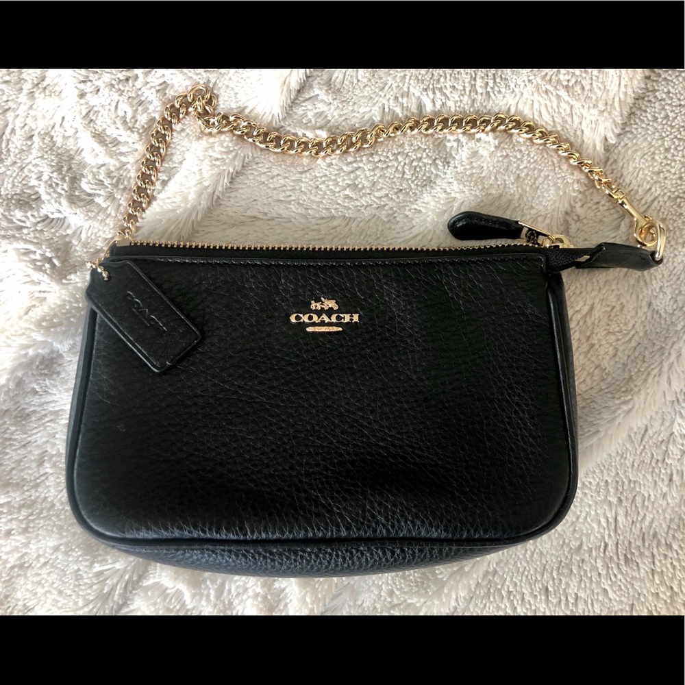 Coach pebbled leather large wristlet